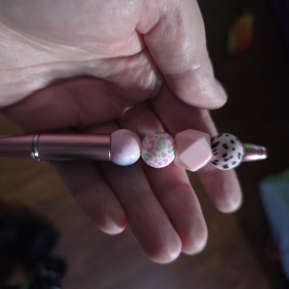 Pink Beaded Pen - Picture 1 of 1